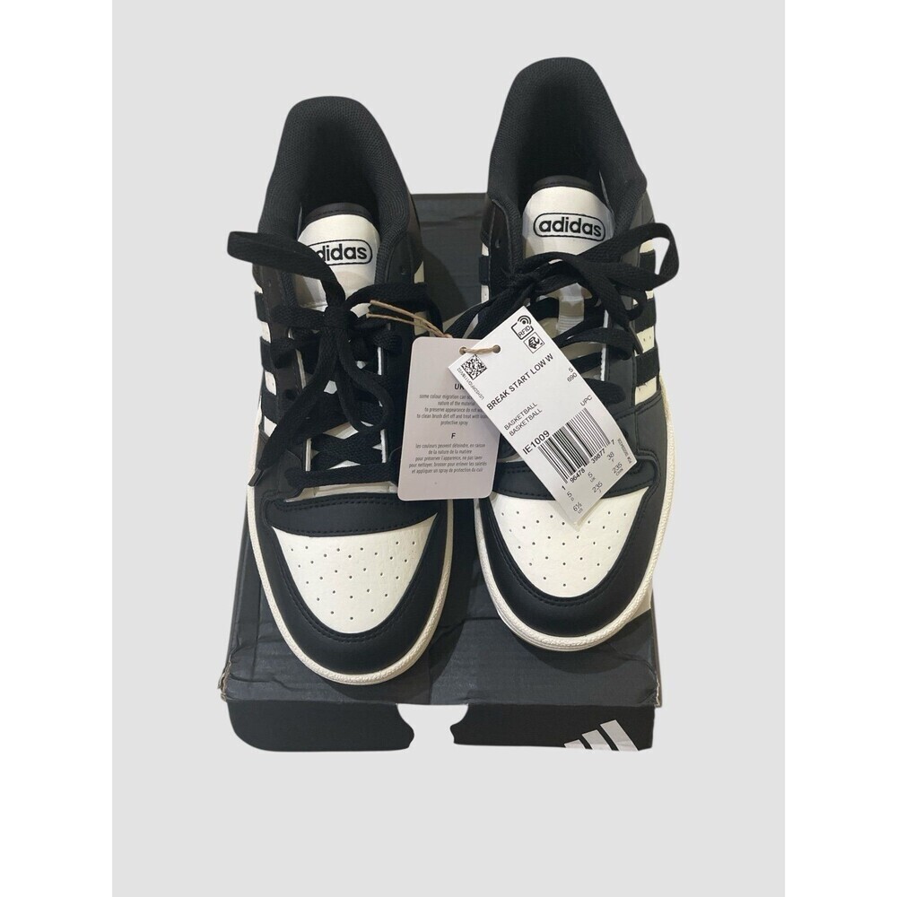 Adidas Women’s Sneakers Shoes Break-start Low Size 6.5 Black & White NIB - Picture 2 of 6